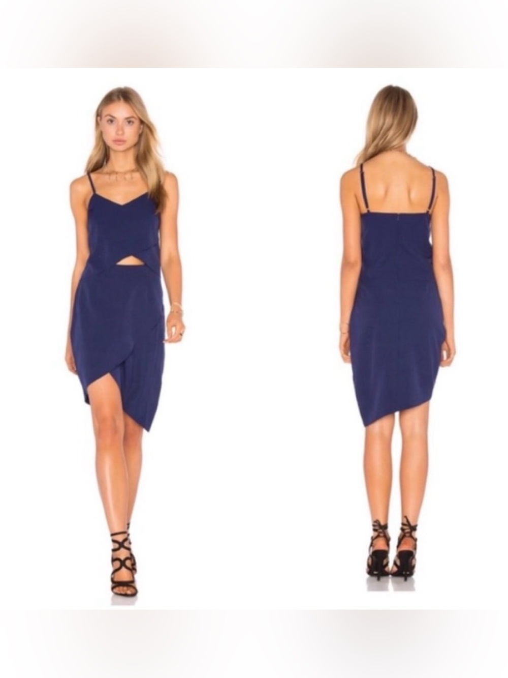 Elliatt x Revolve The Shot Navy Cutout Tulip Mini Dress XS Cocktail Party